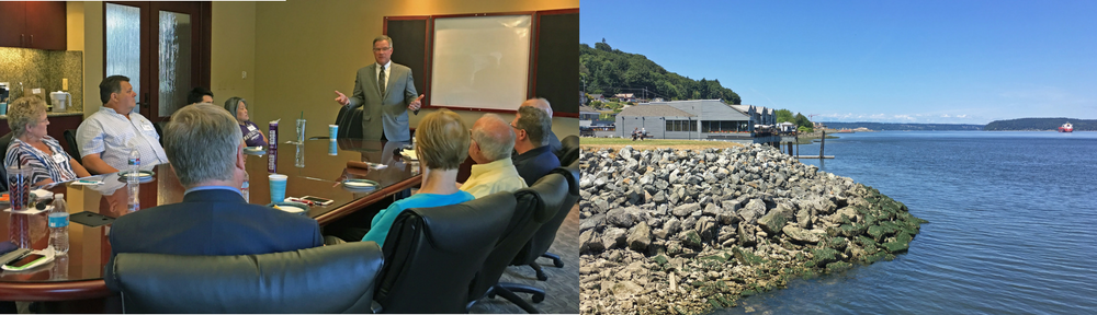 Photos of Pierce County Executive and Tacoma waterfront